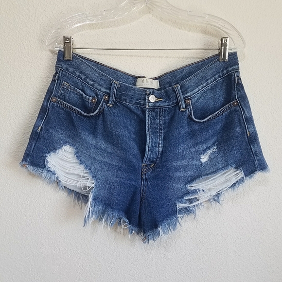 We The Free Distressed Jean Shorts - Picture 1 of 9